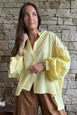 Ginny Gingham Balloon Sleeve Blouse Lemon